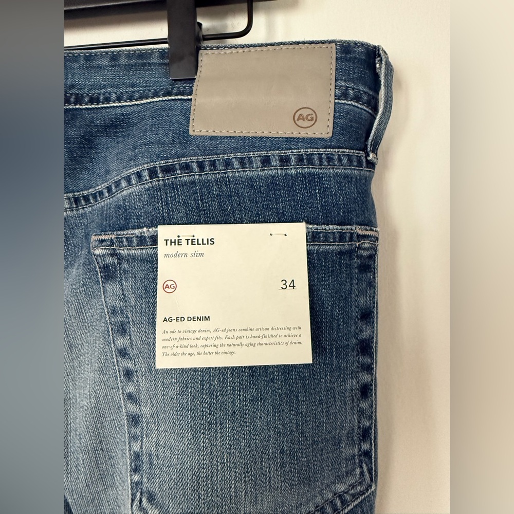 NWT Ag Adriano Goldschmied Tellis AG-ed Men’s Jeans Size 34 Regular - Picture 14 of 16